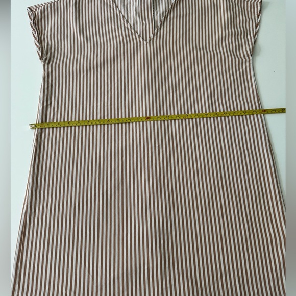 Madewell Button-Back Easy Shift Dress in York Stripe Earthen Clay Color Size XL - Picture 8 of 9